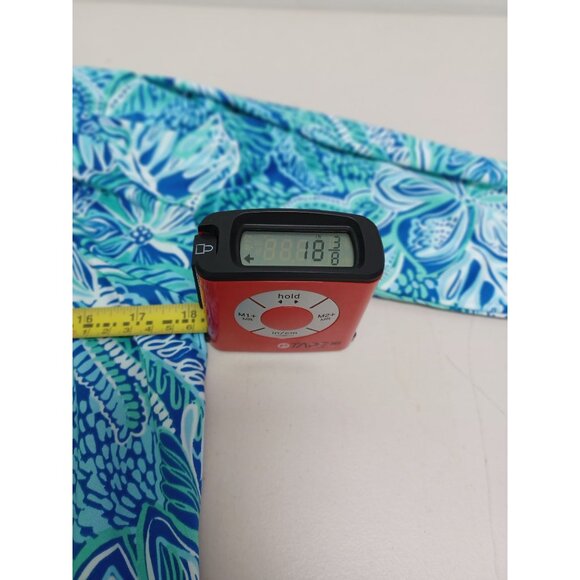 Stiff Palms Collection Womens Tropical Print Dress L Blue/Green 4041 - Picture 4 of 9